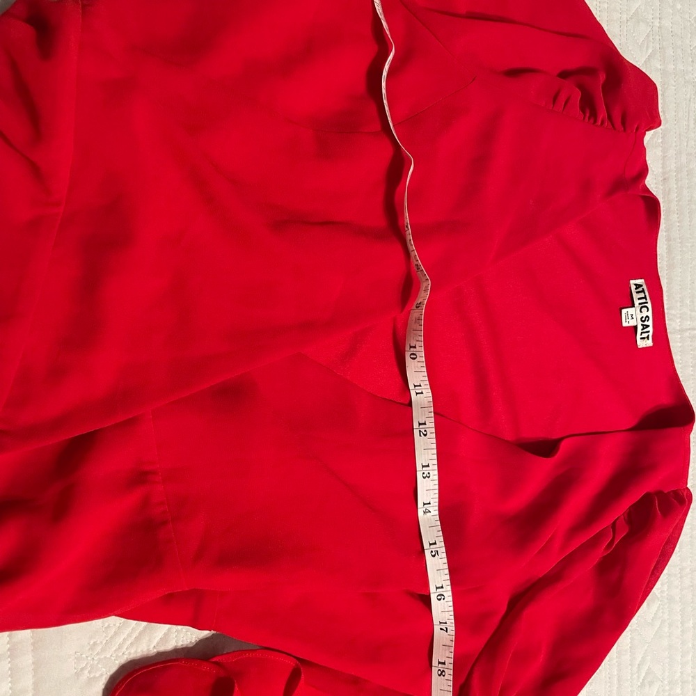 Attic Salt Vibrant Red Long Sleeve Dress - Picture 8 of 9